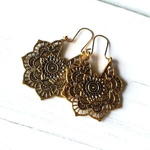 Gold Hoop Boho Earrings